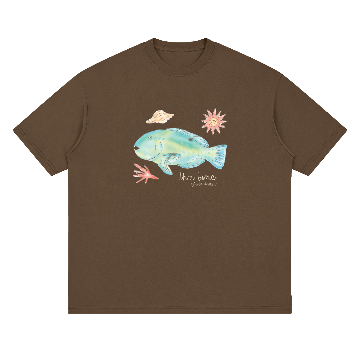Ophelia Designs Blue Bone Oversized Tee BROWN
