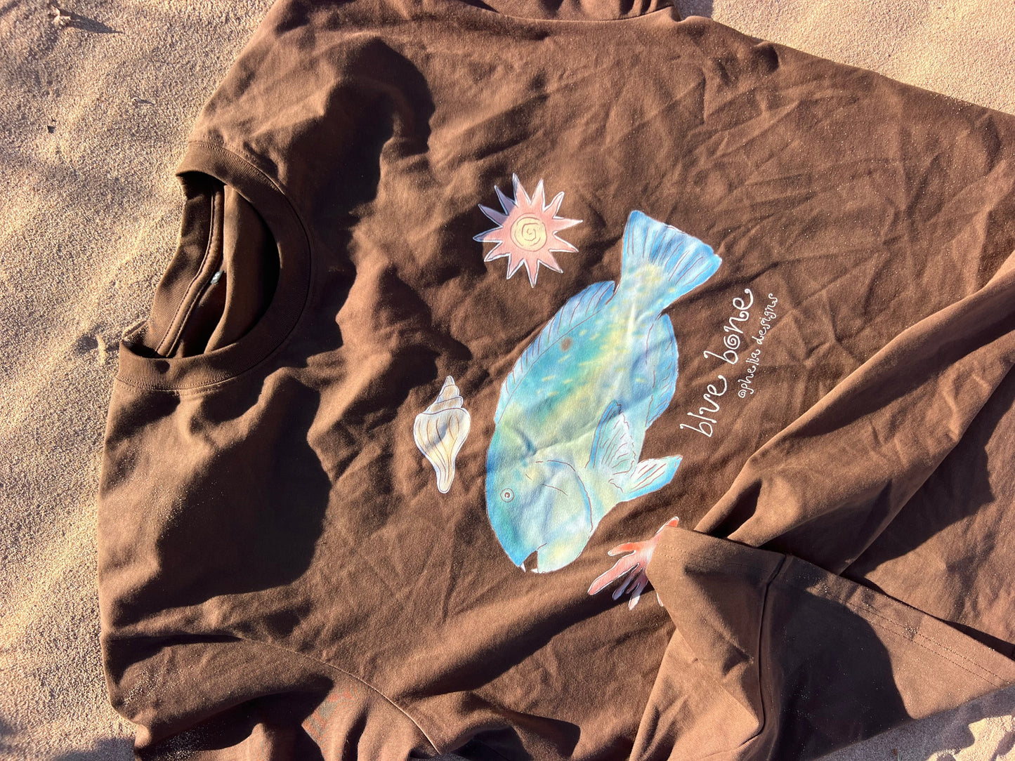 Ophelia Designs Blue Bone Oversized Tee BROWN