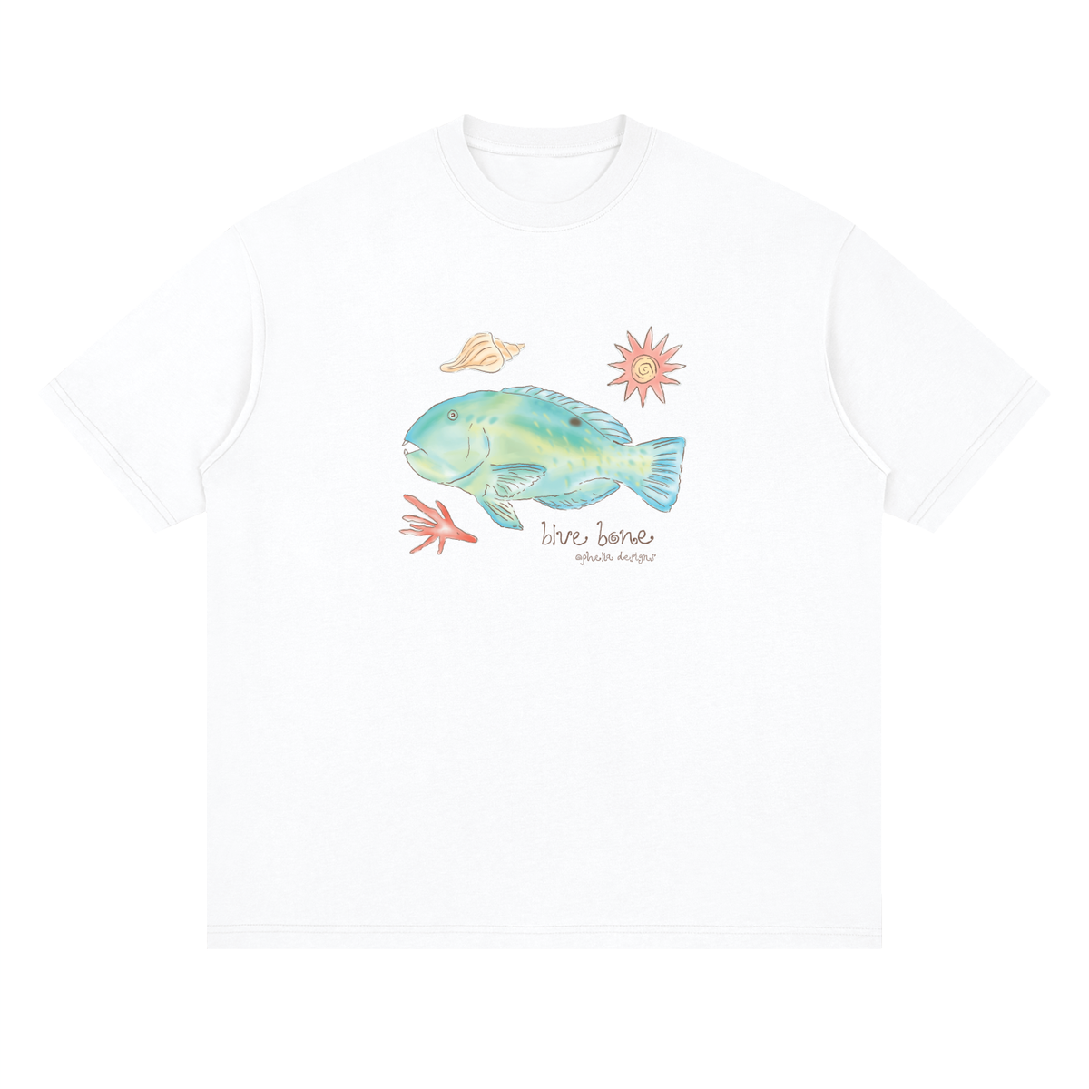 Ophelia Designs Blue Bone Oversized Tee WHITE
